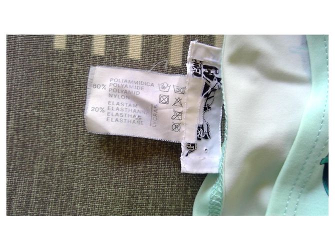 Hermès Short dress with bit print in polyamide and elastane mint green - view 5