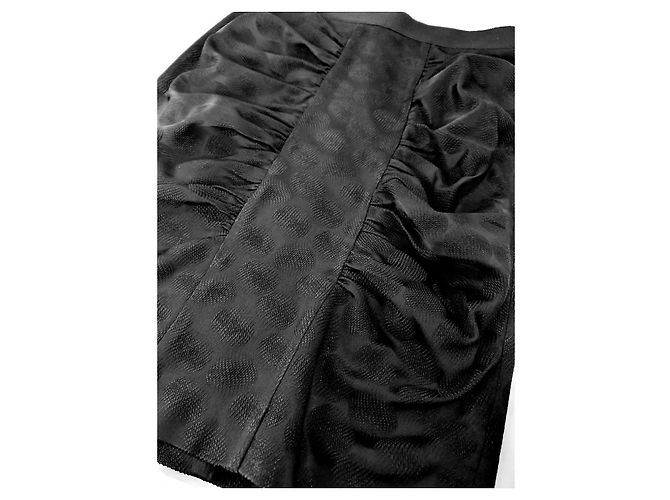 Dolce & Gabbana Falda de Jacquard Fruncida Negra - vista 3