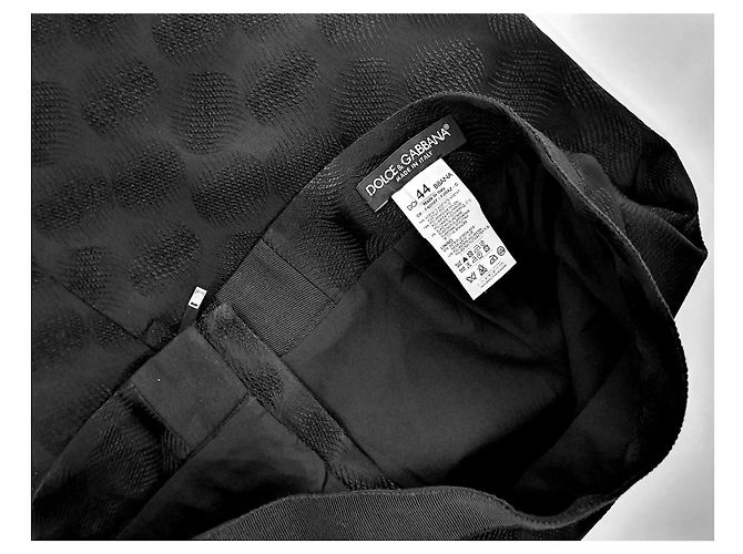 Dolce & Gabbana Falda de Jacquard Fruncida Negra - vista 4
