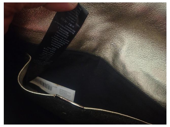 Borsa a tracolla Giorgio Armani in pelle chevron dorata - vista 13