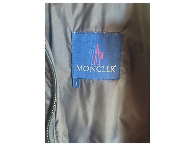 Moncler Quilted Leather Trimmed Down Coat Black Polyamide - view 10