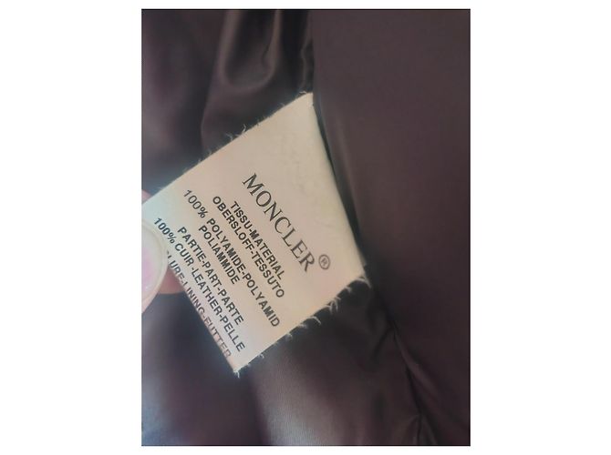Moncler Quilted Leather Trimmed Down Coat Black Polyamide - view 16