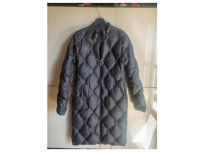 Moncler Quilted Leather Trimmed Down Coat Black Polyamide - view 3