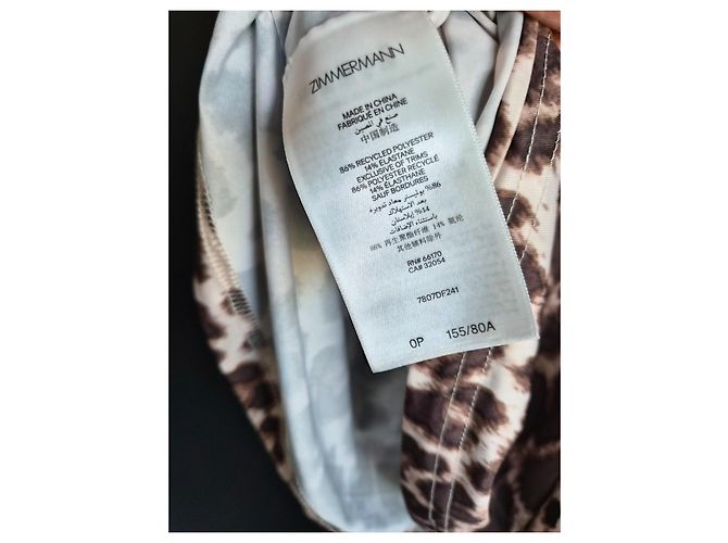 Zimmermann Abito slip in poliestere ed elastan leopardato - vista 7