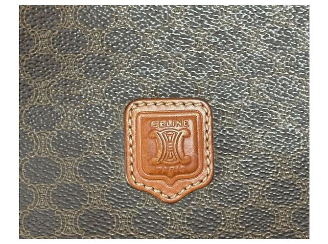 Cabas Céline Borsa tote Celine in tela rivestita marrone e pelle marrone - vista 6