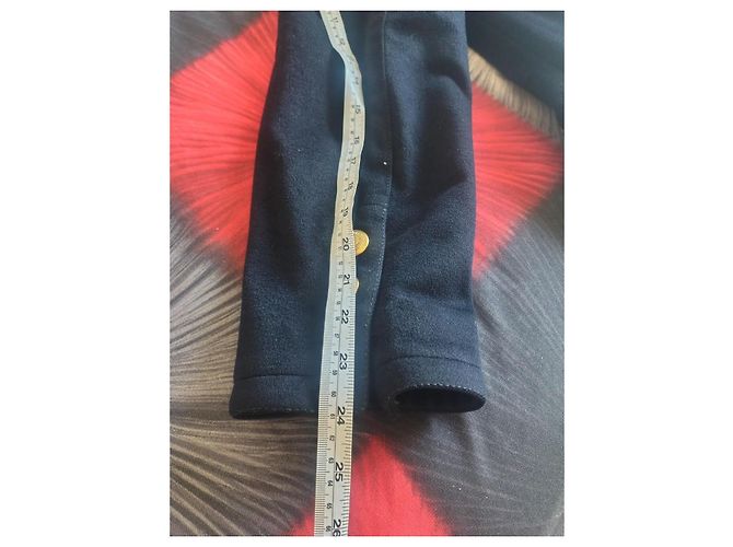 Cappotto doppiopetto Prada in lana e cashmere blu navy - vista 11