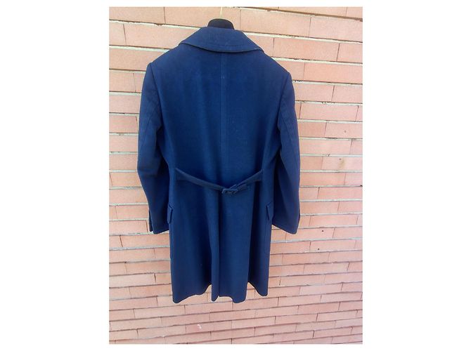 Cappotto doppiopetto Prada in lana e cashmere blu navy - vista 2
