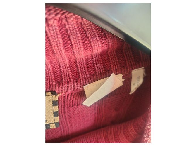 Fendi Sweater Mock Neck Cable Knit Purple Wool Blend - view 7