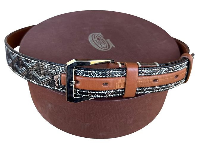 Goyard Florida Olympic Fregate Black Brown Leather Monogram Belt - view 12