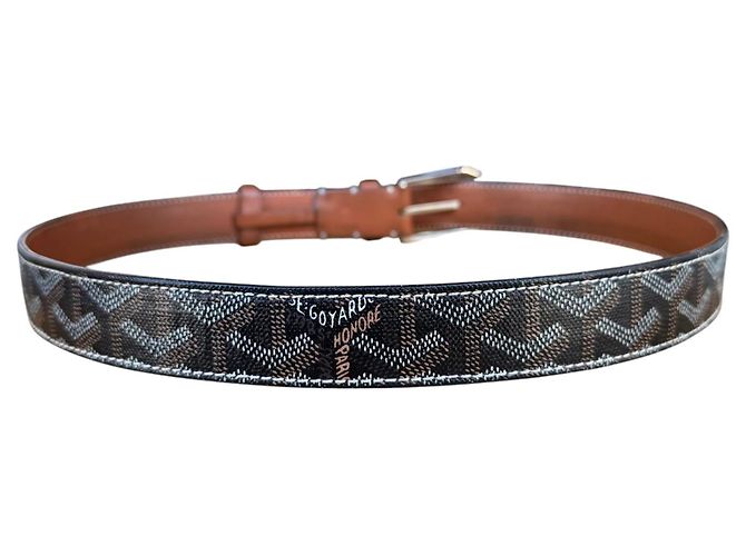 Goyard Florida Olympic Fregate Black Brown Leather Monogram Belt - view 3