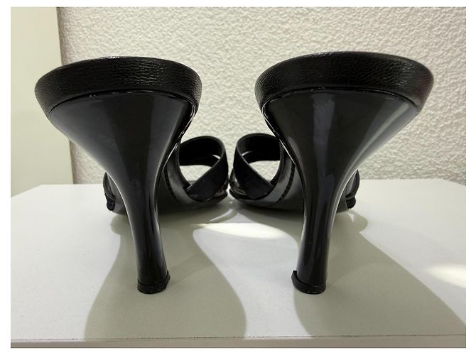 Louis Vuitton Monogram Black Leather Mules Sandals 36 - view 11