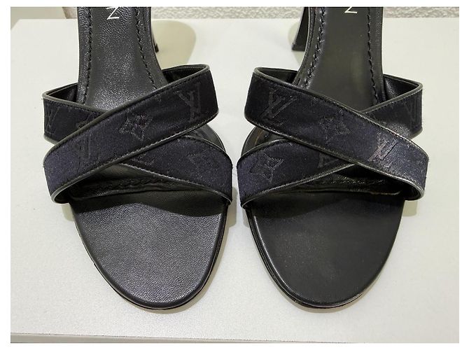 Louis Vuitton Monogram Black Leather Mules Sandals 36 - view 6