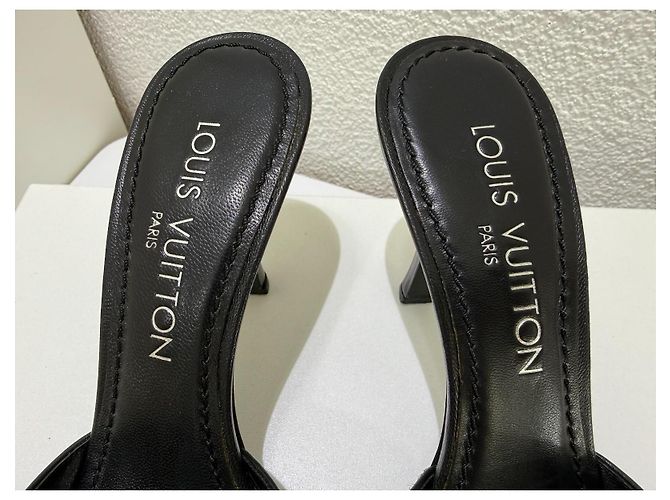 Louis Vuitton Monogram Black Leather Mules Sandals 36 - view 7
