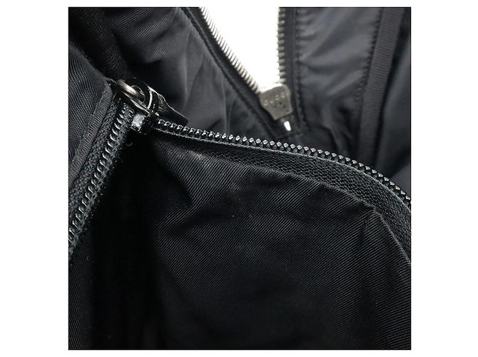 Mochila Gucci Sheline Line em couro e techno canvas - vista 9