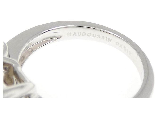 Autre Marque Anello Mauboussin in oro bianco 750 con pietra colorata - vista 4