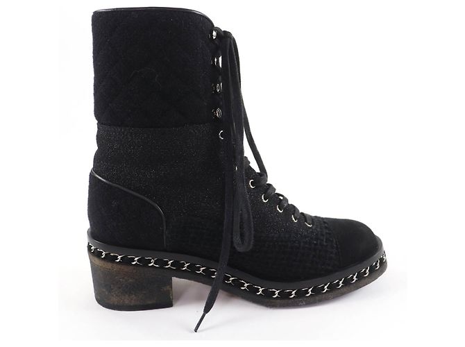 Bottes CHANEL COCO Mark Matelass Tweed - vue 5