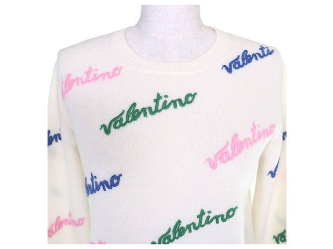 Strickpullover aus Wolle und Kaschmir mit besticktem Valentino-Logo - Ansicht 4