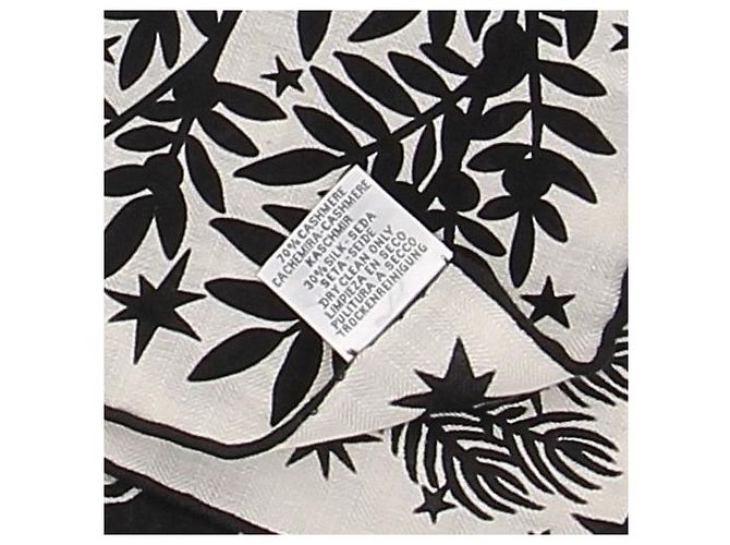 Hermès Sciarpa bianca e nera stampata « Sous le Charme d'Orphée » - vista 3