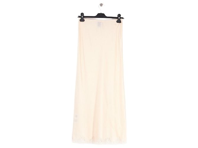 Autre Marque Falda larga de seda beige con encaje Hayley Menzies - vista 2