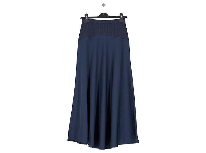 Autre Marque Gonna lunga svasata blu navy FLORERE - vista 2