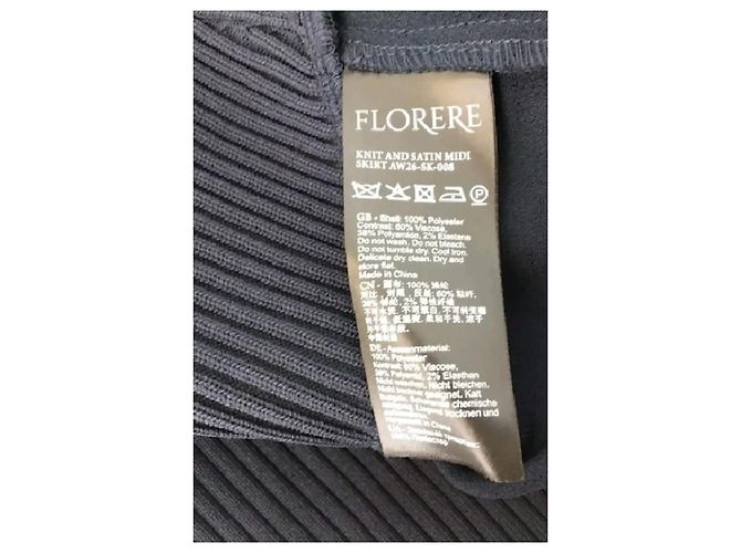 Autre Marque Gonna lunga svasata blu navy FLORERE - vista 6