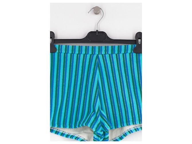 Autre Marque Pantaloncini TRIANGL a righe blu e verdi a gamba dritta - vista 3