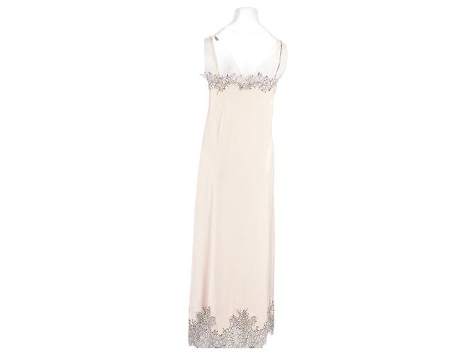 Autre Marque AVENUE 8 Rosa Seidenkleid mit Spitze - Ansicht 2