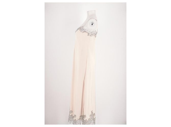 Autre Marque AVENUE 8 Rosa Seidenkleid mit Spitze - Ansicht 3