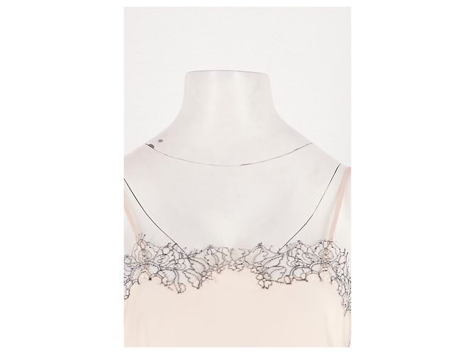 Autre Marque AVENUE 8 Rosa Seidenkleid mit Spitze - Ansicht 5