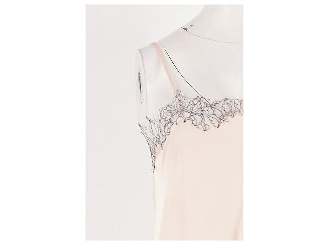 Autre Marque AVENUE 8 Rosa Seidenkleid mit Spitze - Ansicht 6