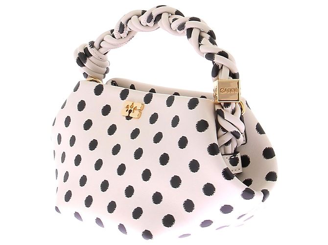Ganni Borsa piccola Bou crema a pois - vista 2