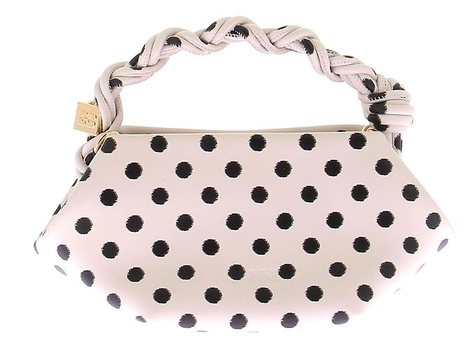 Ganni Borsa piccola Bou crema a pois - vista 3