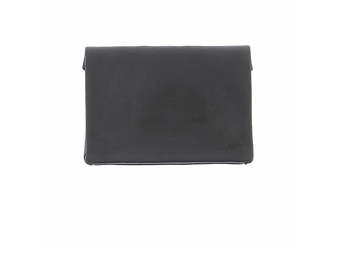 Cos Schwarze Leder-Clutch - Ansicht 2