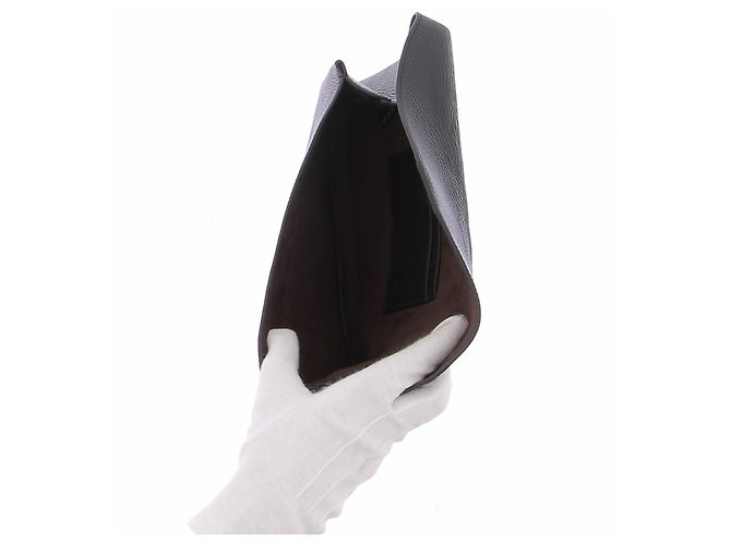 Cos Schwarze Leder-Clutch - Ansicht 4