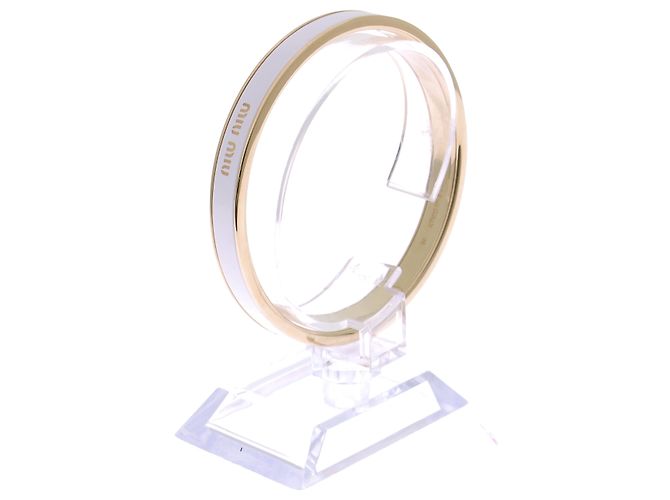 Miu Miu Bracelete branco e dourado - vista 2