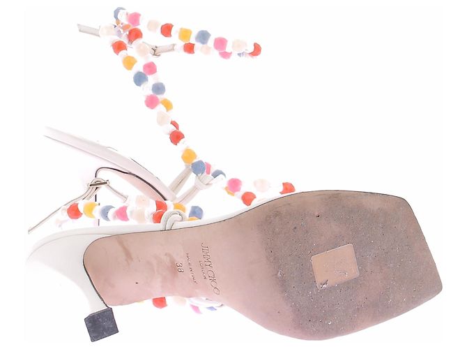 Jimmy Choo Weiße Pumps mit bunten Perlen - Ansicht 5