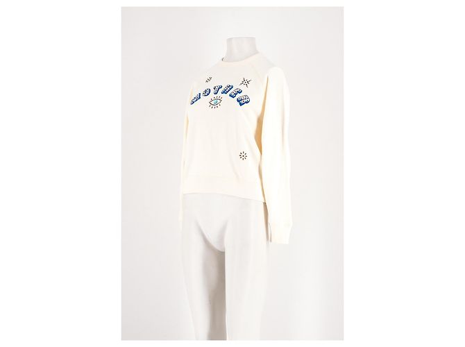 Mother Weißer Baumwoll-Sweatshirt mit Stickerei - Ansicht 4