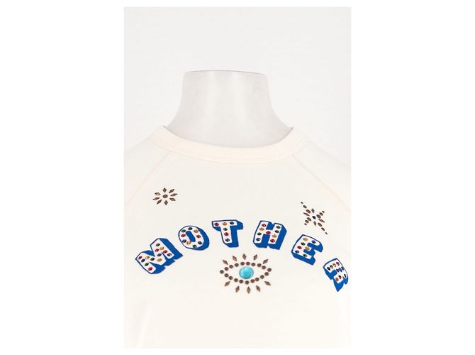 Mother Weißer Baumwoll-Sweatshirt mit Stickerei - Ansicht 5