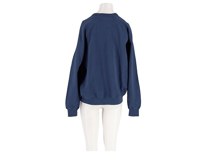 Autre Marque LA DOUBLEJ Baumwollpullover Marineblau mit goldener Bienenstickerei - Ansicht 2