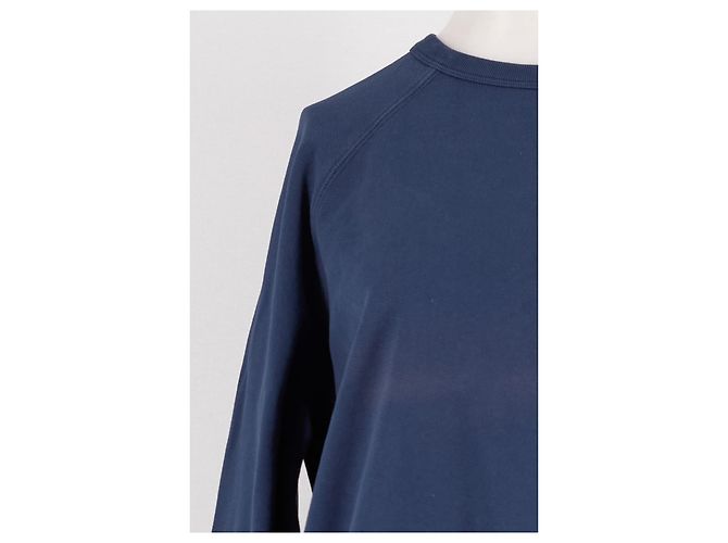 Autre Marque LA DOUBLEJ Baumwollpullover Marineblau mit goldener Bienenstickerei - Ansicht 6