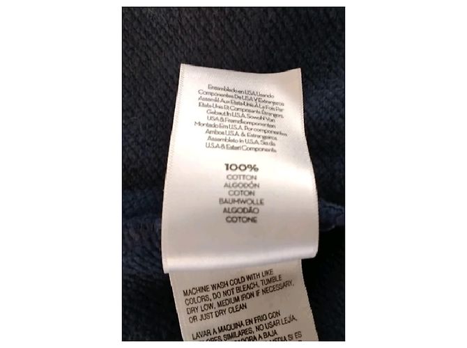 Autre Marque LA DOUBLEJ Baumwollpullover Marineblau mit goldener Bienenstickerei - Ansicht 8