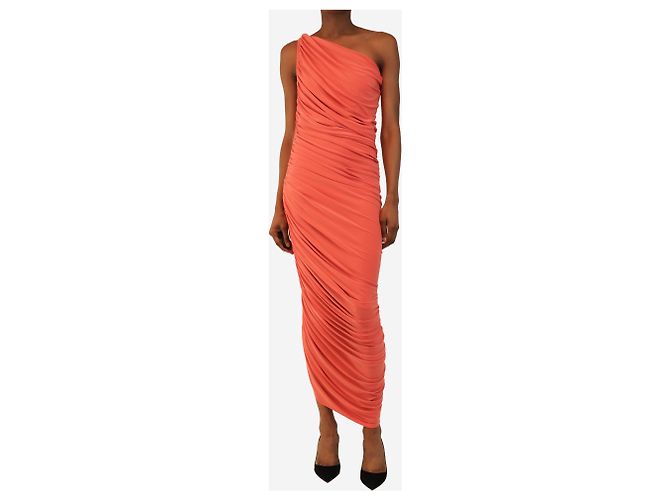 Norma Kamali Rosa gerafftes Maxikleid - size M - Ansicht 3