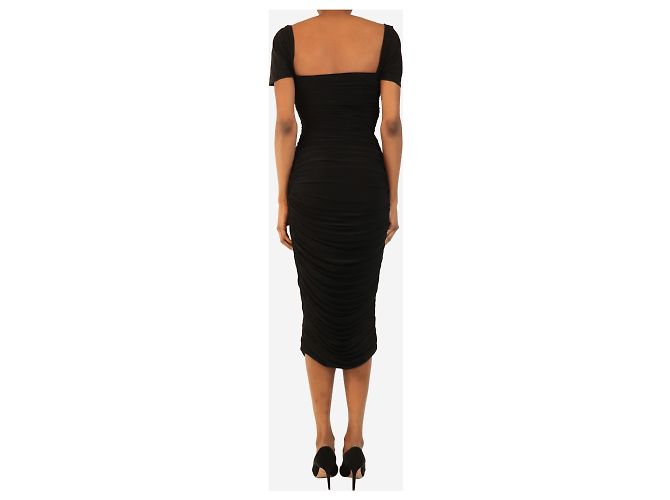 Norma Kamali Schwarzes Walter Kleid mit Raffung - size S - Ansicht 2