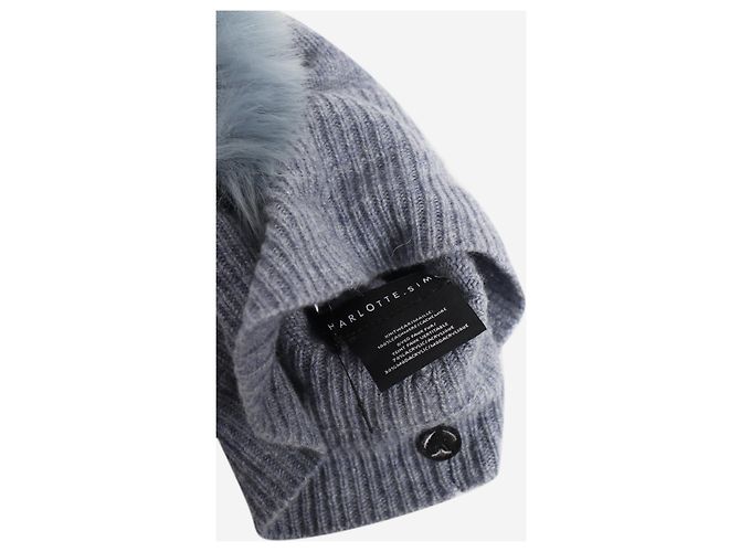 Autre Marque Gorro de mohair e cashmere azul - vista 2