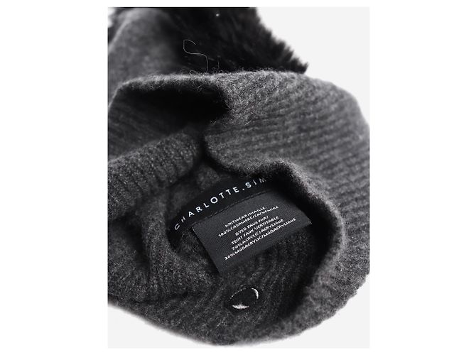 Autre Marque Gorro mohawk em cashmere cinza - vista 3