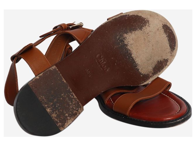 Chloé Tan Matilda flat sandals - size EU 39.5 - view 5