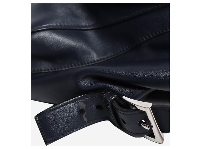 Prada Mochila de cuero azul marino medium - vista 5