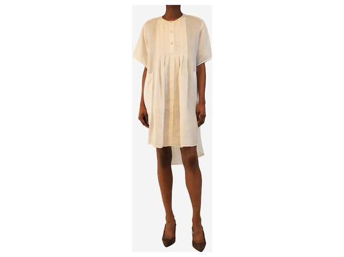 Loewe Weißes kurzärmeliges Leinenkleid - size UK 6 - Ansicht 3