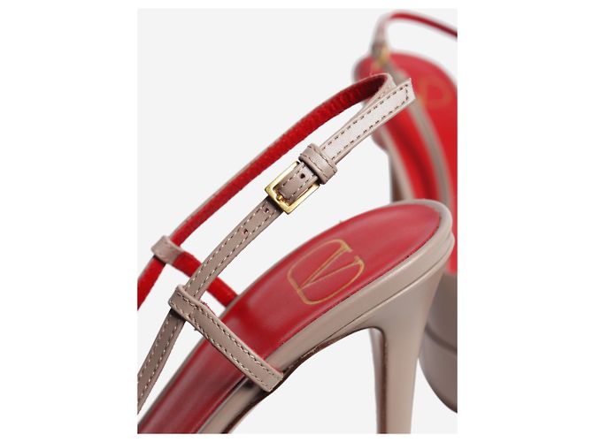 Valentino Neutral Vlogo slingback platform pumps - size EU 38.5 - view 5