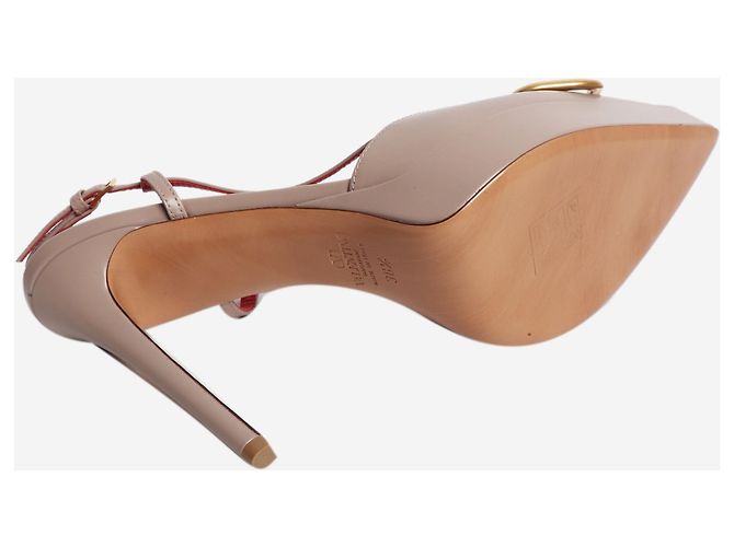 Valentino Neutral Vlogo slingback platform pumps - size EU 38.5 - view 6